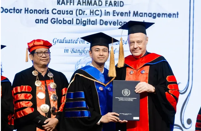 Raffi Ahmad Raih Gelar Doktor Hc dari Kampus Online Thailand, Ini Reputasi Kampusnya
